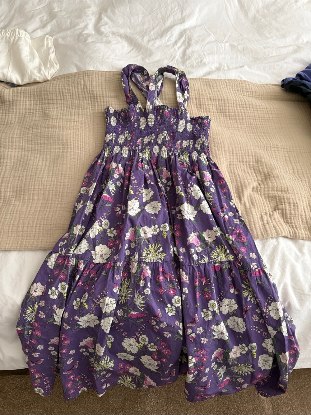 Tea Collection Purple Floral Smocked Sundress